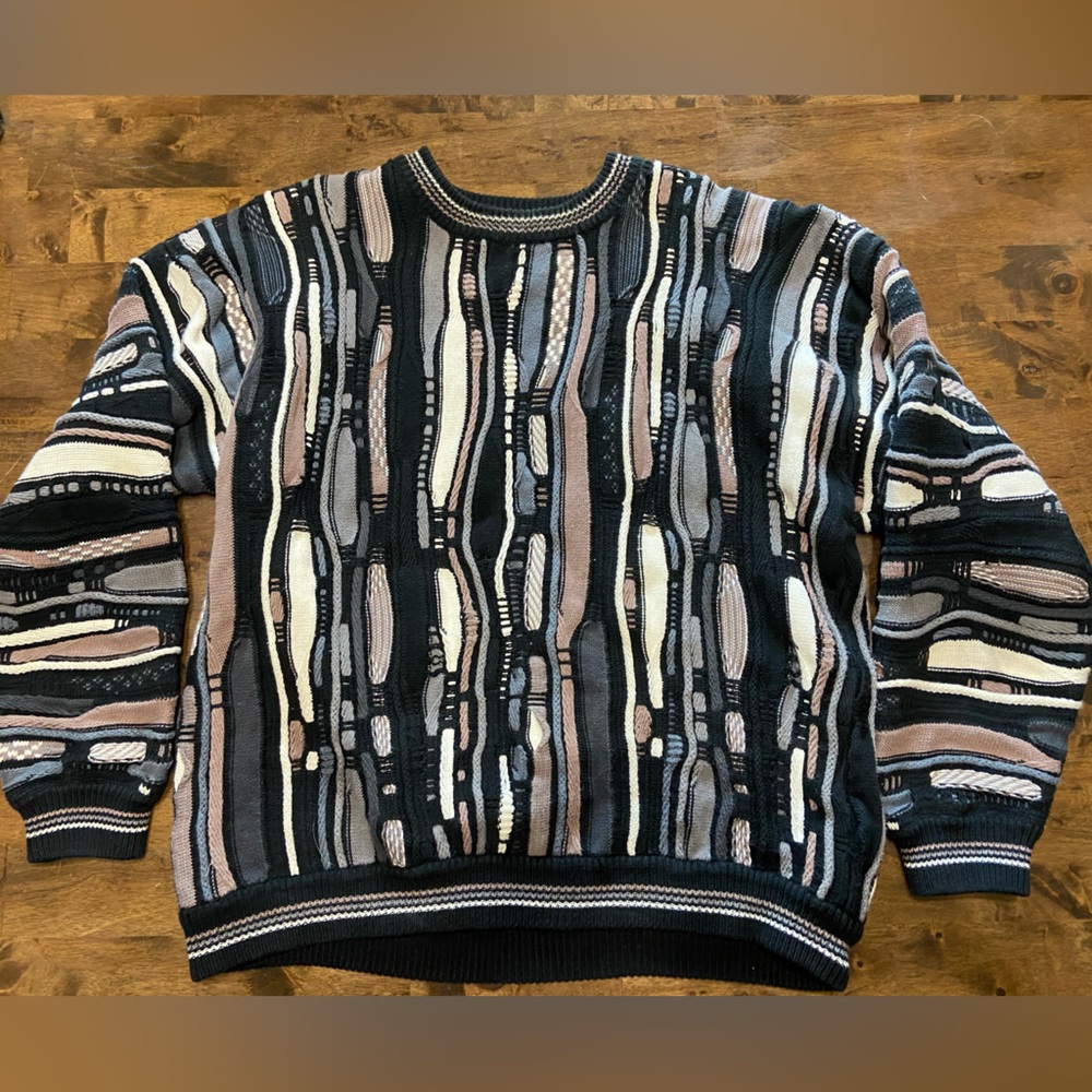 Cotton Traders Vintage Sweater 
Chunky Coogi Style knit size Large. 100% cotton